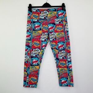Constantly Varied Gear Womens Medium Leggings Multicolor Comic Book Cropped BF30